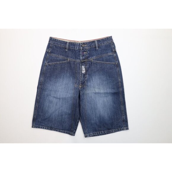 NOS Vtg 90s Marithe Francois Girbaud Mens 32 Loose Denim Jean Shorts Blue Cotton - Picture 1 of 11